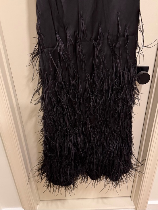 Cult Gaia Raisa feather-embellished black gown maxi dress Size Small - Picture 12 of 12